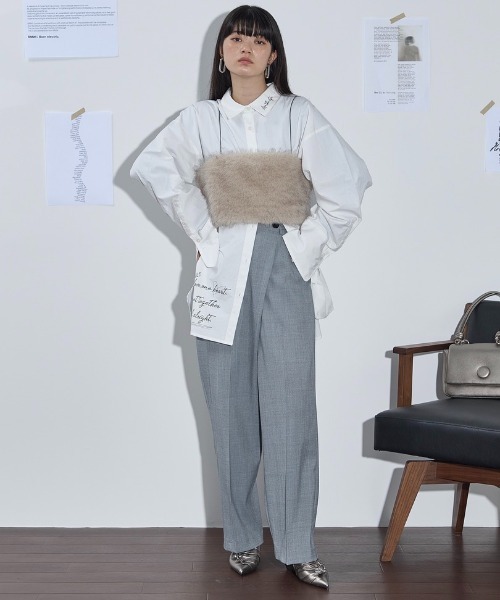 みる　0430★5/5着 セール】レタリングプリントルーズフィットシャツ（シャツ/ブラウス