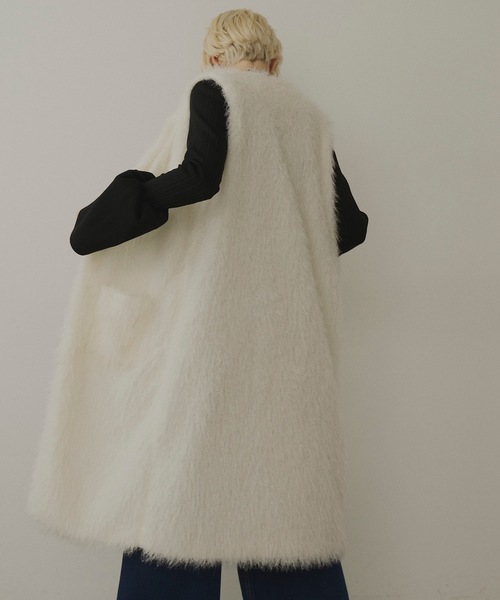 セール】ファーフリンジロングベスト（ベスト）｜VIOLETTA