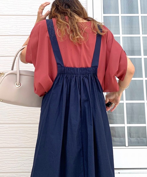 Q（キュー）の「エアリーラウンドT（Tシャツ/カットソー・レディース・バーガンディー/ブラック/オリーブ・MEDIUM）」の22枚目の写真