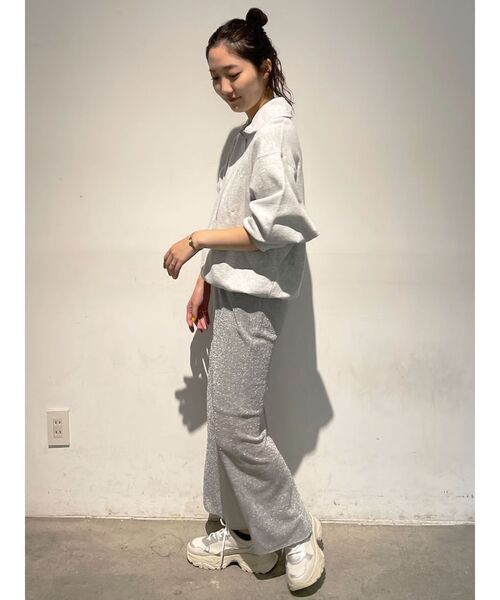 Russell Athletic（ラッセルアスレティック）の「【RUSSELLコラボ】フロントZIPプルオーバー（スウェット・レディース・ライトグレー・FREE）」の3枚目の写真