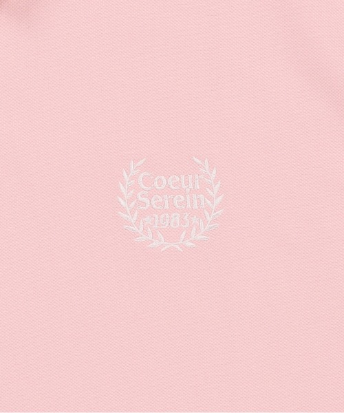 SPINNS（スピンズ）の「ワンポイント刺繍 半袖鹿の子ポロシャツ（ポロシャツ・レディース・ブラック/アイボリー/ネイビー/ピンク・ONESIZE）」の7枚目の写真