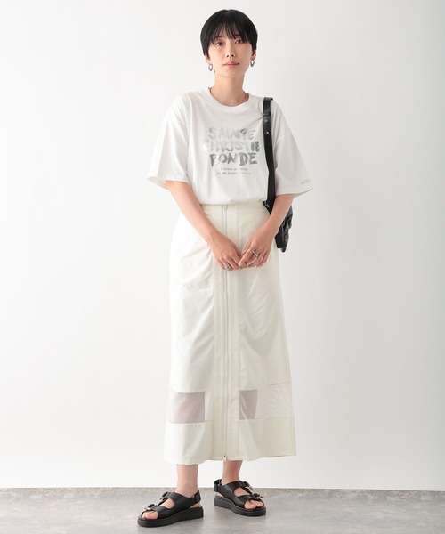 LEPSIM(レプシィム)の「裾切り替えスカート 116757(スカート・レディース・ブラック/オフホワイト・FREE)」の6枚目の写真