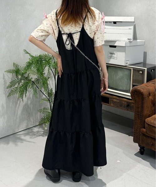 kutir（クティール）の「小花柄ワッフルリボンTシャツ/サーマルTシャツ（Tシャツ/カットソー・レディース・ホワイト/ブラック/アイボリー/ネイビー/オフホワイト・FREE）」の17枚目の写真