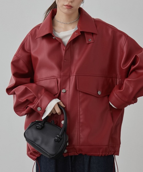 MONO-MART(モノマート)の「【nui nullu】3WAYオーバーサイズジャケット(ブルゾン・レディース・グレー/ブラック/アイボリー/ブラウン/ワイン・FREE)」の5枚目の写真