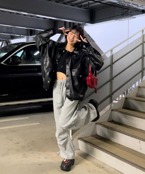 MONO-MART(モノマート)の「【nui nullu】3WAYオーバーサイズジャケット(ブルゾン・レディース・グレー/ブラック/アイボリー/ブラウン/ワイン・FREE)」の7枚目の写真