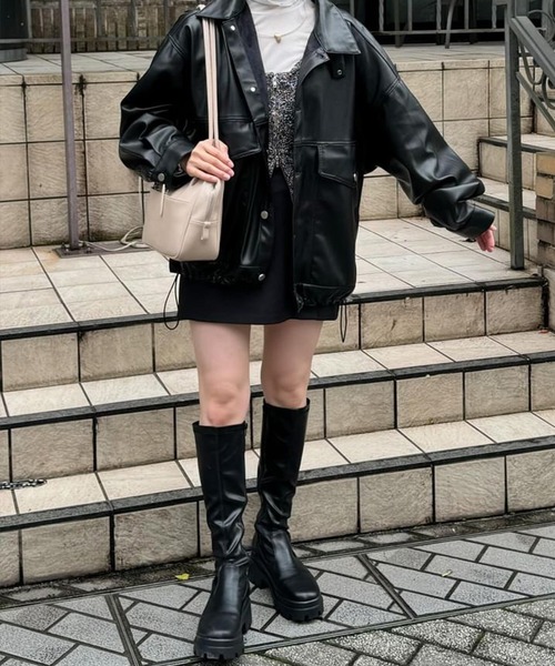 MONO-MART(モノマート)の「【nui nullu】3WAYオーバーサイズジャケット(ブルゾン・レディース・グレー/ブラック/アイボリー/ブラウン/ワイン・FREE)」の12枚目の写真