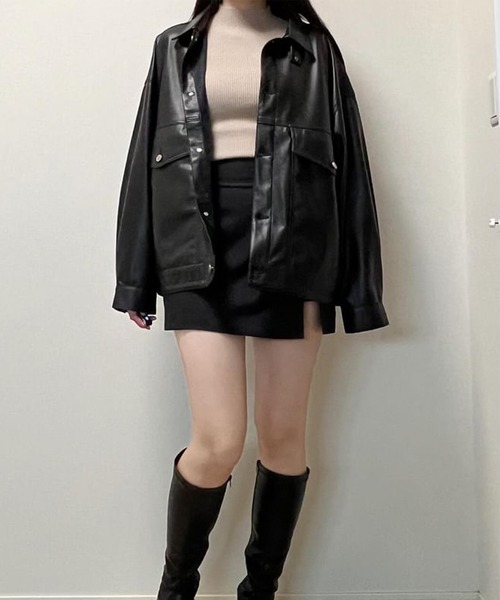 MONO-MART(モノマート)の「【nui nullu】3WAYオーバーサイズジャケット(ブルゾン・レディース・グレー/ブラック/アイボリー/ブラウン/ワイン・FREE)」の17枚目の写真