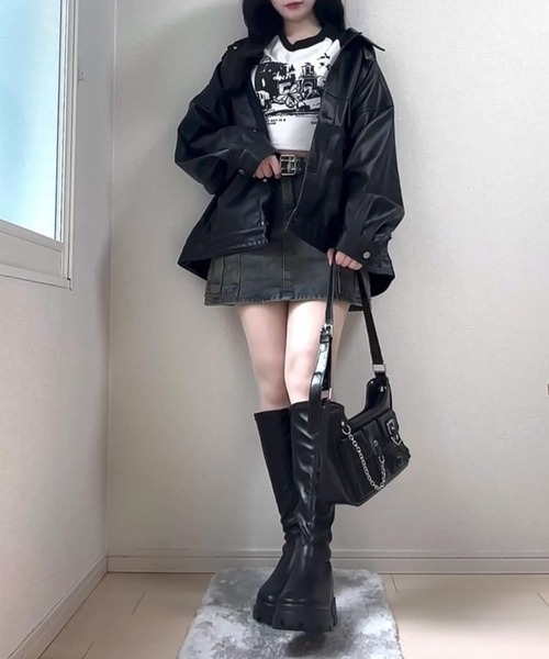 MONO-MART(モノマート)の「【nui nullu】3WAYオーバーサイズジャケット(ブルゾン・レディース・グレー/ブラック/アイボリー/ブラウン/ワイン・FREE)」の18枚目の写真