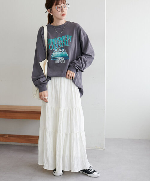 セール】【ユニセックス】ピグメントグラフィックロンT（Tシャツ