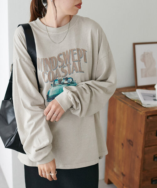 セール】【ユニセックス】ピグメントグラフィックロンT（Tシャツ