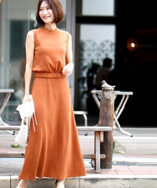 Ehre style(エーレスタイル)の「仕事も!デイリーも!着回し上手ノースリセットアップ(セットアップ・レディース・テラコッタ/カーキ・FREE)」の1枚目の写真