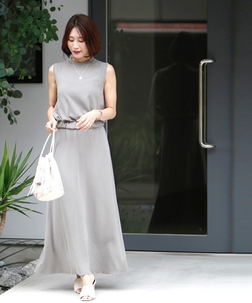 Ehre style(エーレスタイル)の「仕事も!デイリーも!着回し上手ノースリセットアップ(セットアップ・レディース・テラコッタ/カーキ・FREE)」の6枚目の写真