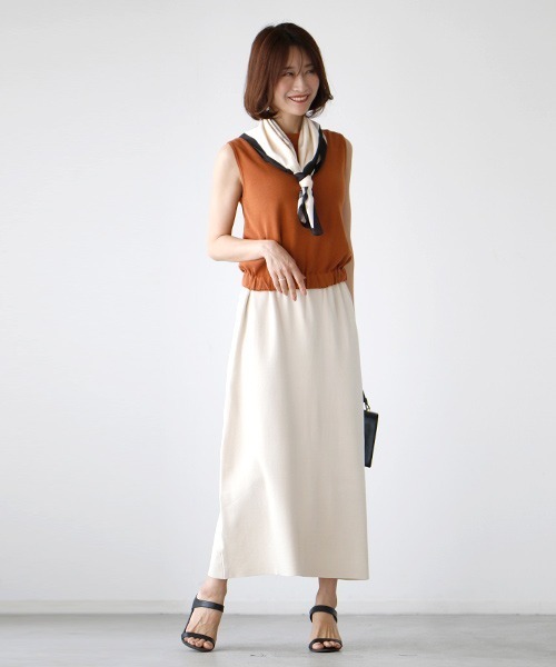 Ehre style(エーレスタイル)の「仕事も!デイリーも!着回し上手ノースリセットアップ(セットアップ・レディース・テラコッタ/カーキ・FREE)」の9枚目の写真