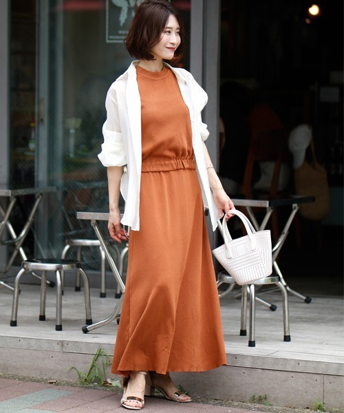 Ehre style(エーレスタイル)の「仕事も!デイリーも!着回し上手ノースリセットアップ(セットアップ・レディース・テラコッタ/カーキ・FREE)」の8枚目の写真
