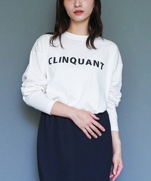 mili an deni(ミリアンデニ)の「フォントプリント長袖Tシャツ(Tシャツ/カットソー・レディース・ネイビー/ブラック/チャコールグレー/オフホワイト・L/M)」の2枚目の写真