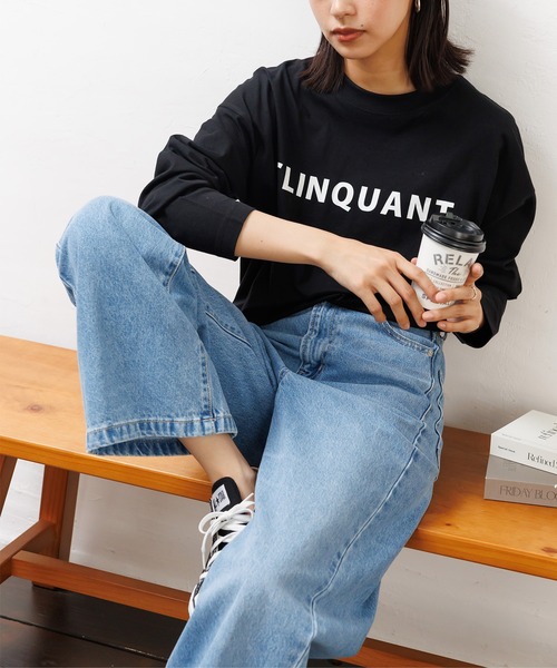mili an deni(ミリアンデニ)の「フォントプリント長袖Tシャツ(Tシャツ/カットソー・レディース・ネイビー/ブラック/チャコールグレー/オフホワイト・L/M)」の11枚目の写真