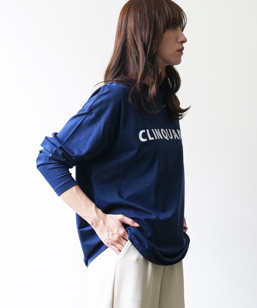 mili an deni(ミリアンデニ)の「フォントプリント長袖Tシャツ(Tシャツ/カットソー・レディース・ネイビー/ブラック/チャコールグレー/オフホワイト・L/M)」の12枚目の写真