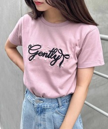 ふくれ刺繍パールロゴTシャツ