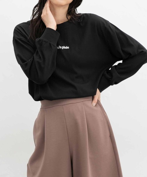 Honeys(ハニーズ)の「ロゴプリントチュニックTシャツ(Tシャツ/カットソー・レディース・スミクロ/グリーン/ブラック/オフホワイト・S/M/L/LL)」の4枚目の写真