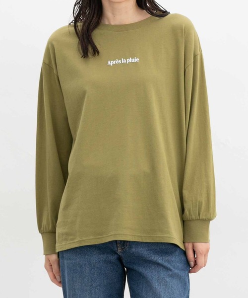 Honeys(ハニーズ)の「ロゴプリントチュニックTシャツ(Tシャツ/カットソー・レディース・スミクロ/グリーン/ブラック/オフホワイト・S/M/L/LL)」の8枚目の写真