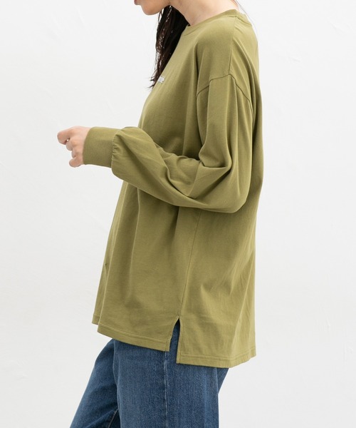 Honeys(ハニーズ)の「ロゴプリントチュニックTシャツ(Tシャツ/カットソー・レディース・スミクロ/グリーン/ブラック/オフホワイト・S/M/L/LL)」の9枚目の写真