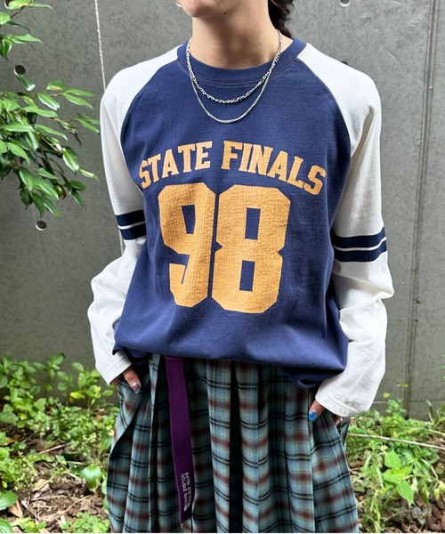 【セール】HEAVYCOTTON ナンバリングラグランTEE/ユニセックス（Tシャツ/カットソー）｜DOUBLE NAME（ダブルネーム）