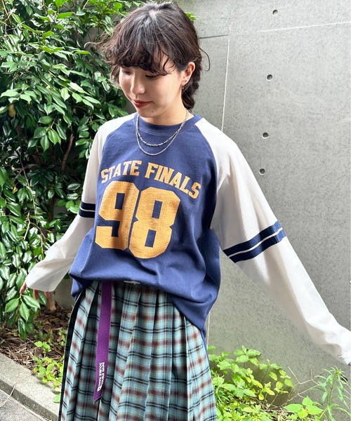 【セール】HEAVYCOTTON ナンバリングラグランTEE/ユニセックス（Tシャツ/カットソー）｜DOUBLE NAME（ダブルネーム）