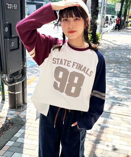 【セール】HEAVYCOTTON ナンバリングラグランTEE/ユニセックス（Tシャツ/カットソー）｜DOUBLE NAME（ダブルネーム）