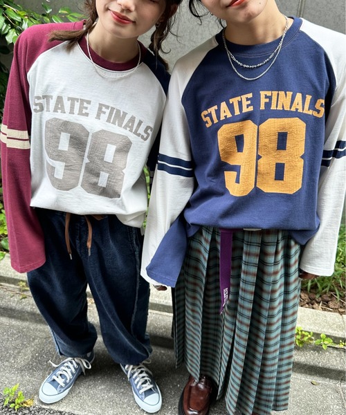 【セール】HEAVYCOTTON ナンバリングラグランTEE/ユニセックス（Tシャツ/カットソー）｜DOUBLE NAME（ダブルネーム）