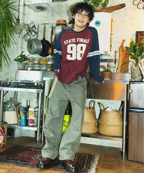 【セール】HEAVYCOTTON ナンバリングラグランTEE/ユニセックス（Tシャツ/カットソー）｜DOUBLE NAME（ダブルネーム）