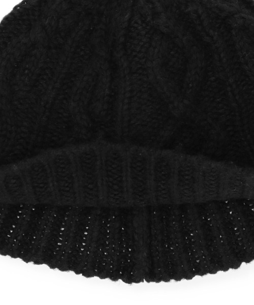 X-girl（エックスガール）の「CABLE KNIT HAT（ハット・レディース・ブラック/オフホワイト・ONE SIZE）」の9枚目の写真
