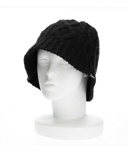 X-girl（エックスガール）の「CABLE KNIT HAT（ハット・レディース・ブラック/オフホワイト・ONE SIZE）」の12枚目の写真