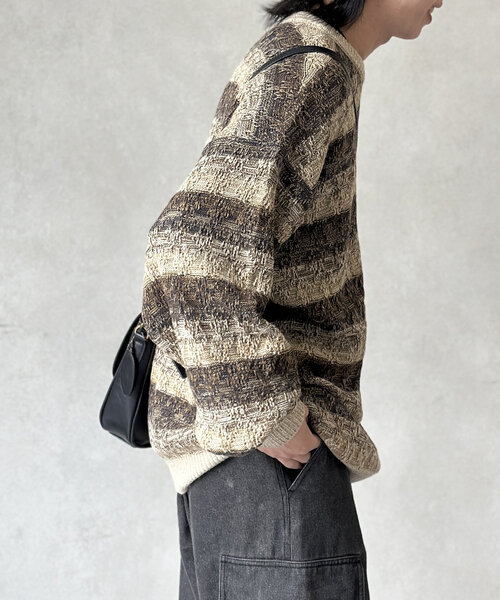 CPCM(シーピーシーエム)の「レトロボーダーニット(ニット/セーター・レディース・ネイビー/ベージュ・LARGE/MEDIUM)」の5枚目の写真