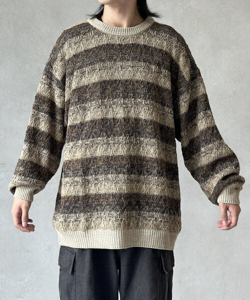 CPCM(シーピーシーエム)の「レトロボーダーニット(ニット/セーター・レディース・ネイビー/ベージュ・LARGE/MEDIUM)」の8枚目の写真