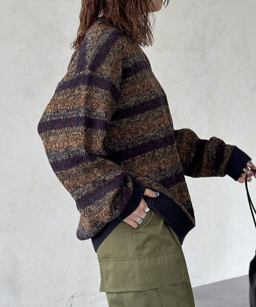 CPCM(シーピーシーエム)の「レトロボーダーニット(ニット/セーター・レディース・ネイビー/ベージュ・LARGE/MEDIUM)」の11枚目の写真