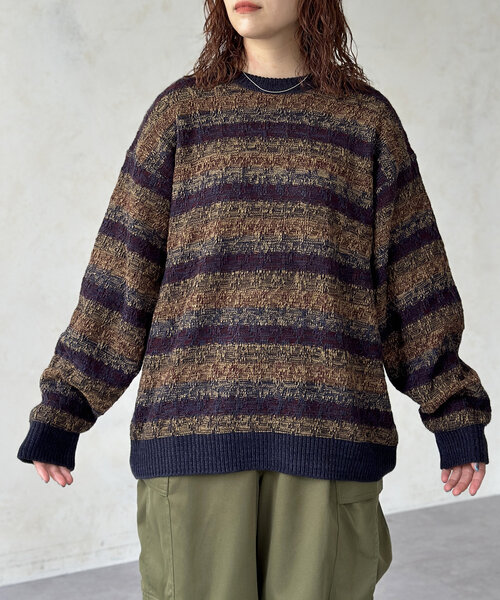 CPCM(シーピーシーエム)の「レトロボーダーニット(ニット/セーター・レディース・ネイビー/ベージュ・LARGE/MEDIUM)」の14枚目の写真
