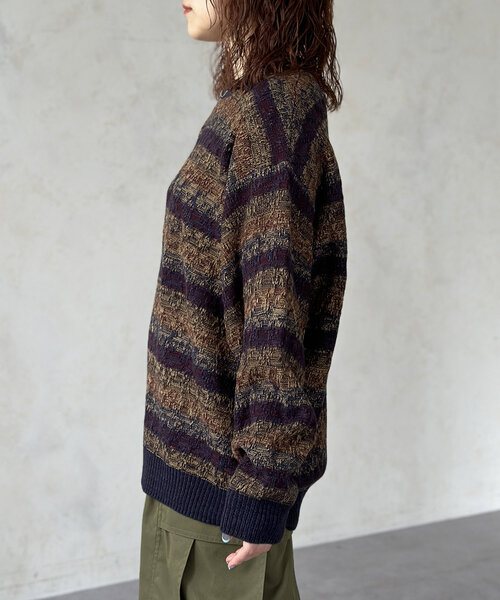 CPCM(シーピーシーエム)の「レトロボーダーニット(ニット/セーター・レディース・ネイビー/ベージュ・LARGE/MEDIUM)」の15枚目の写真