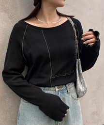 CIAOPANIC TYPY | 針抜きテレコメロウ切替トップス(Tシャツ/カットソー)