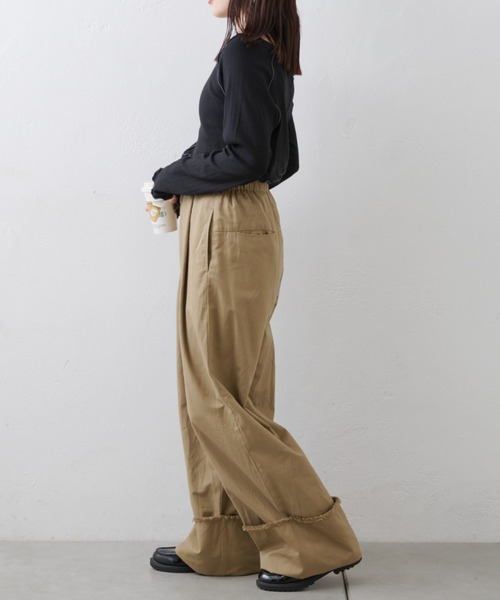 CIAOPANIC TYPY(チャオパニックティピー)の「針抜きテレコメロウ切替トップス(Tシャツ/カットソー・レディース・グレー/アイボリー/ブラック・ONE SIZE)」の18枚目の写真