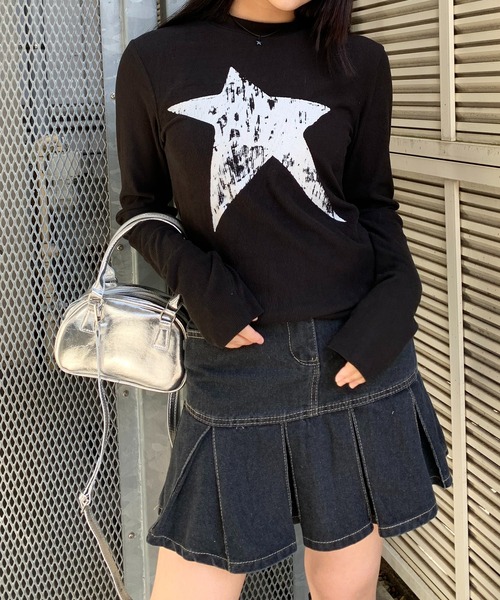 lilful(リルフル)の「スターモチーフリブロンT(ニット/セーター・レディース・ブラック・L/M)」の14枚目の写真