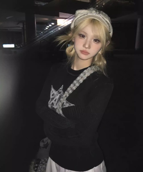 lilful(リルフル)の「スターモチーフリブロンT(ニット/セーター・レディース・ブラック・L/M)」の18枚目の写真