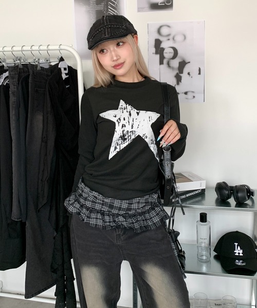 lilful(リルフル)の「スターモチーフリブロンT(ニット/セーター・レディース・ブラック・L/M)」の22枚目の写真