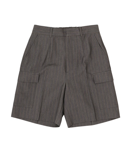 ACLENT（アクレント）の「カーゴポケットストライプハーフパンツ（カーゴパンツ・レディース・ブラック/グレー・FREE）」の12枚目の写真