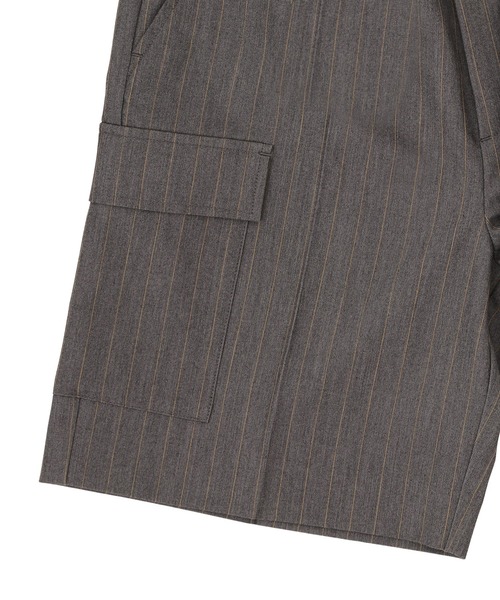 ACLENT（アクレント）の「カーゴポケットストライプハーフパンツ（カーゴパンツ・レディース・ブラック/グレー・FREE）」の10枚目の写真
