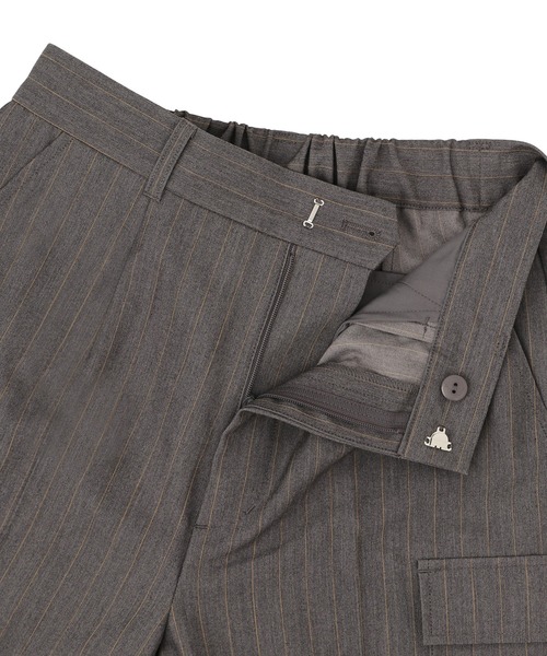 ACLENT（アクレント）の「カーゴポケットストライプハーフパンツ（カーゴパンツ・レディース・ブラック/グレー・FREE）」の9枚目の写真