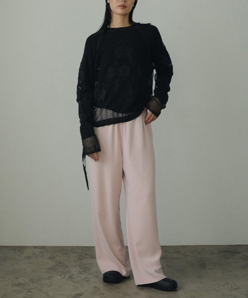 anuke（アンヌーク）の「anuke Embroidery Mesh Tops 62420605（その他トップス・レディース・ブラック/ホワイト・FREE）」の6枚目の写真