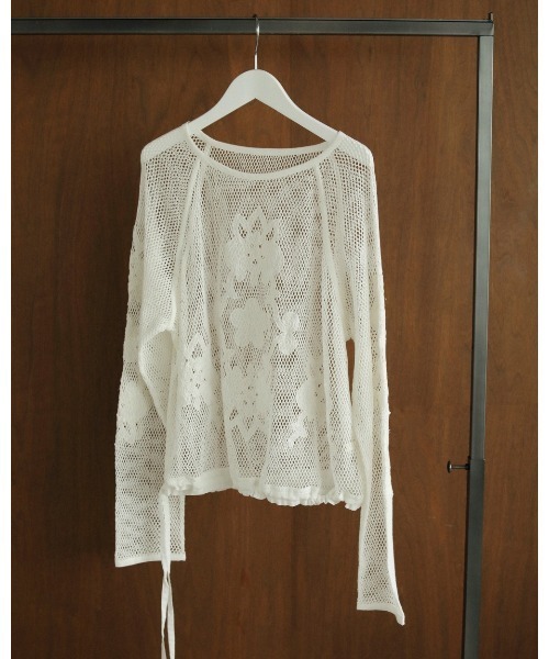anuke（アンヌーク）の「anuke Embroidery Mesh Tops 62420605（その他トップス・レディース・ブラック/ホワイト・FREE）」の9枚目の写真