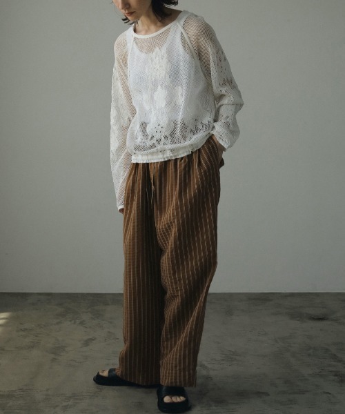 anuke（アンヌーク）の「anuke Embroidery Mesh Tops 62420605（その他トップス・レディース・ブラック/ホワイト・FREE）」の13枚目の写真