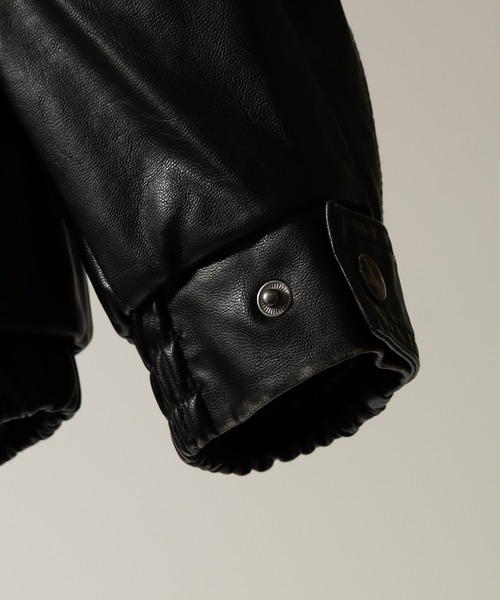 Art re A select（アトリエセレクト）の「合成皮革×ヴィンテージ加工 オーバーブルゾン（ブルゾン・メンズ・ブラック・M/S/L）」の7枚目の写真