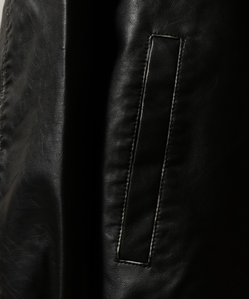 Art re A select（アトリエセレクト）の「合成皮革×ヴィンテージ加工 オーバーブルゾン（ブルゾン・メンズ・ブラック・M/S/L）」の6枚目の写真